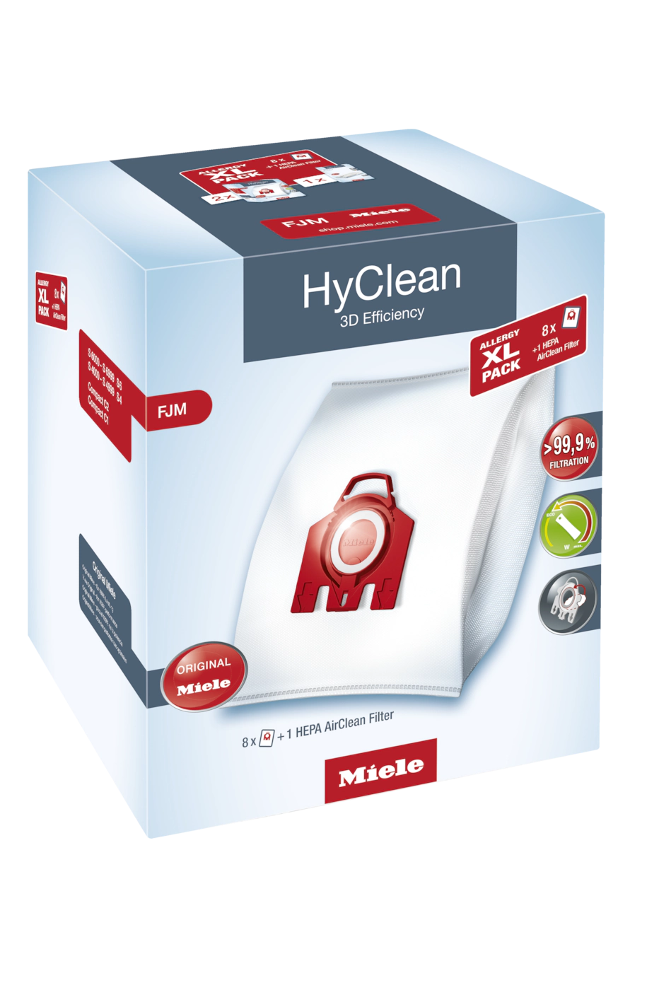 Комплект мешков пылесборников Allergy XL Pack 2 HyClean FJM + фильтр HA 50 Miele купить в Новокузнецке | Всегда в наличии! | Артикул 10632910 | Официальный сайт