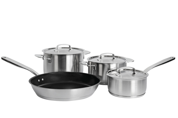 Комплект посуды All Steel с логотипом Miele 4 предмета KMTS 5704-2 Miele купить в #REGION_NAME_DECLINE_PP# | Всегда в наличии! | Артикул 11945190 | Официальный сайт